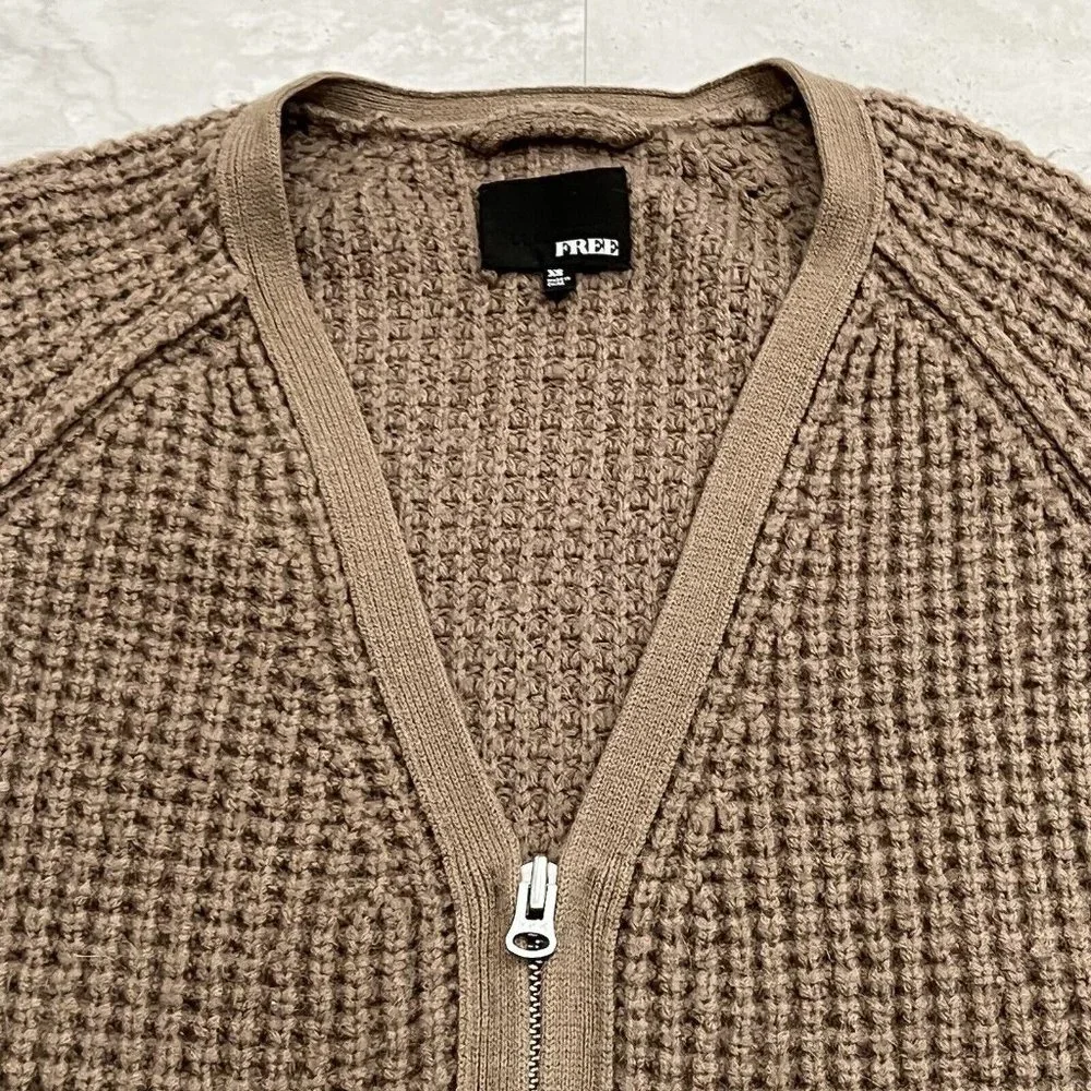 Wilfred Free Zip Alpaca Wool Blend Cardigan Sweater Women's‎ Xsmall XS Brown
